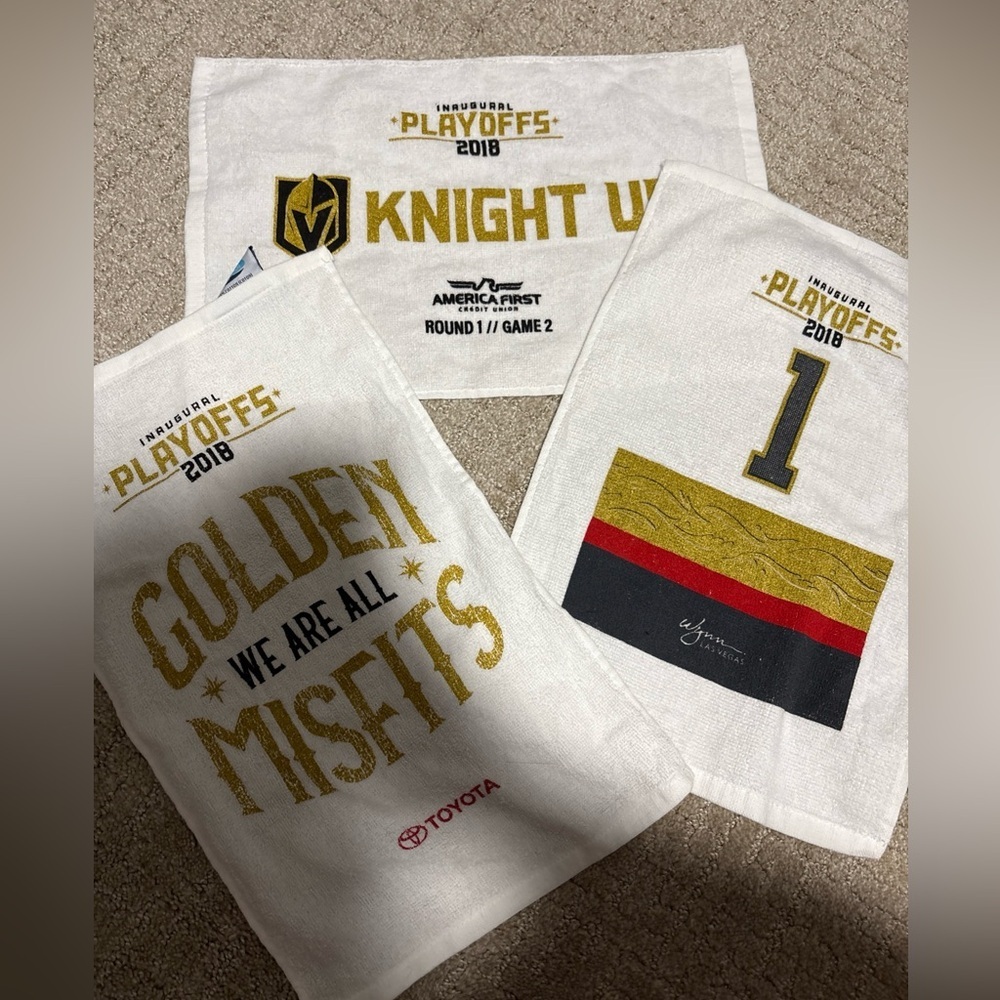 Vegas Golden Knights Lot Of 3, 2018 Playoffs Towels